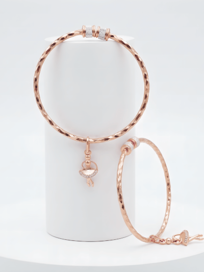 Rose Gold Charm Bangles