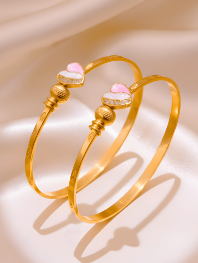 Blush Heart Bangle
