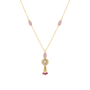 Pink Pearl Tassel Pendant Necklace