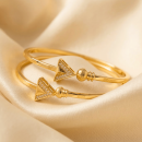 Triangle Crystal Gold Bangles