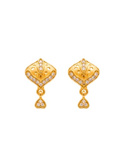 Elegant Diamond Pattern Drop Earrings