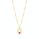 Premium Ruby Circle Pendant Chain