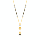 Designer Heart Bead Black & Gold Pendant Chain