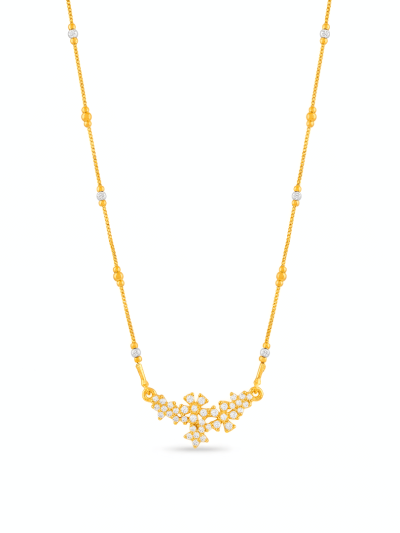 Elegant Floral Crystal Chain Necklace