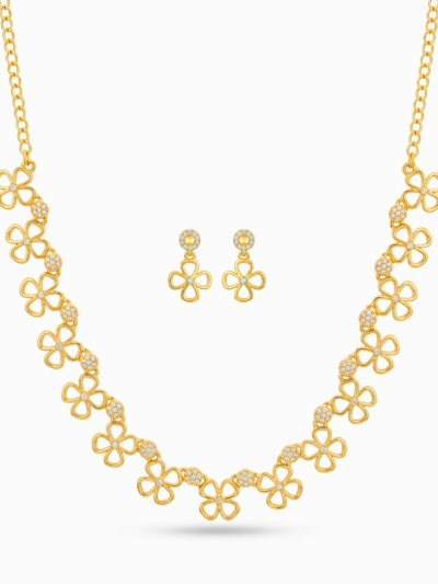 Elegant Floral Crystal Necklace