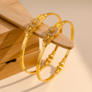 Golden Floral Crystal Bangle