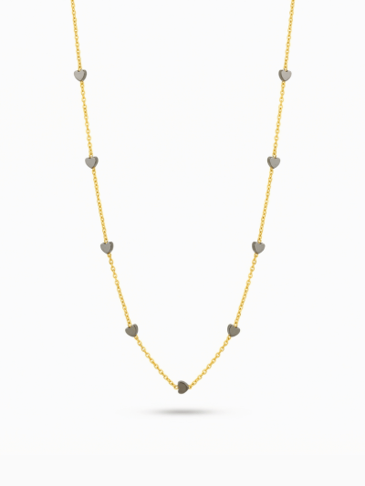 Minimal Black Heart Bead Chain Necklace