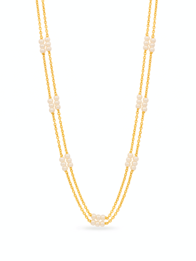 Elegant Double Layer Pearl Bead Chain Necklace