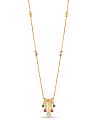 Elegant Multicolor Crystal Pendant Gold-Tone Necklace