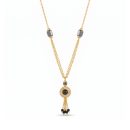 Elegant Black Stone Pendant Gold-Tone Mangalsutra