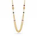 Elegant Gold Plated Multi-Bead Tassel Necklace