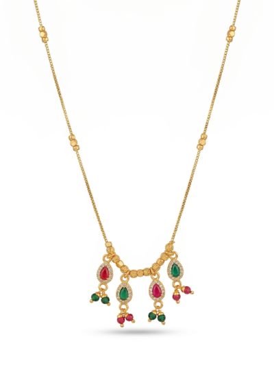 Elegant Stone Studded Pendant Necklace