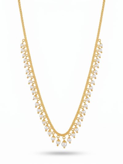 Elegant Pearl Fringe Layered Necklace